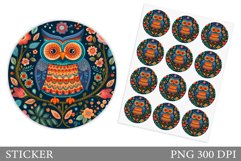 Owl Sticker Design. Owl Sticker Template Product Image 1
