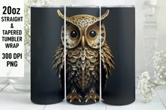 3D Owl Tumbler Sublimation Wrap | 3D Tumbler wrap Product Image 1