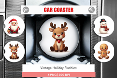 Vintage Holiday Plushies Car Coaster Product Image 1