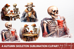 Autumn Skeleton Sublimation Clipart Product Image 1