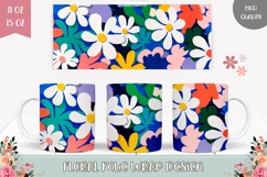 Pop Art Mug Wrap Design, Flowers Mug Sublimation Product Image 1
