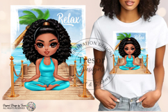Relax Yoga Beach Meditation Design Tropical Wellness Chibi Product Image 2