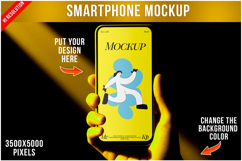 Smartphone Mockup in Dramatic Low-Key Lighting Product Image 1