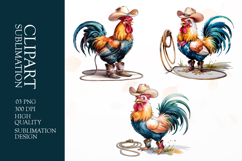 Grumpy Rooster watercolor clipart sublimation Product Image 1