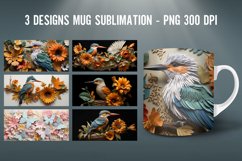 Sculpture Bird Mug Wrap | Sublimation Coffee Cup Designs Product Image 1