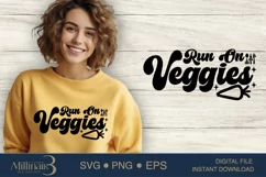 Run On Veggies SVG PNG Sublimation|Vegan Power SVG |Veganism Product Image 1