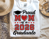 Proud Mom of a 2026 Graduate SVG, Proud Mom Graduation Shirt Product Image 2