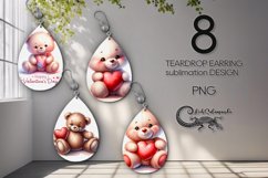 Valentine teddy bear | love teardrop earring sublimation Product Image 1