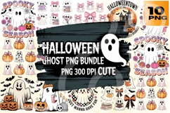 Cute Halloween Ghost PNG Bundle 10 Product Image 1