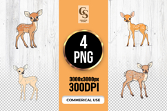 Cute Baby Deer Clipart Sublimation PNG Product Image 1