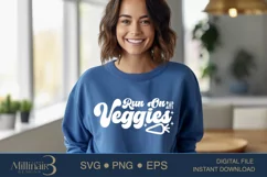 Run On Veggies SVG PNG Sublimation|Vegan Power SVG |Veganism Product Image 2