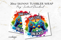 Gamer Dad 20oz Skinny Tumbler Wrap PNG Product Image 2