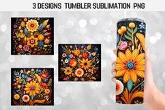 Flowers style mexican Tumbler Sublimation Design Product Image 1