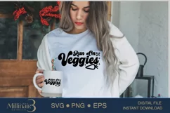 Run On Veggies SVG PNG Sublimation|Vegan Power SVG |Veganism Product Image 3