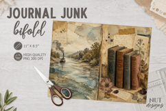 Vintage Junk Journal Bifold collage river landscape Product Image 1