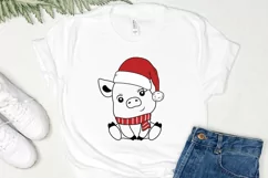 Baby Pig Santa Hat Svg Christmas Svg Christmas Animal Svg Product Image 2