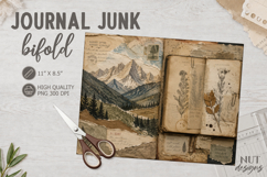 Vintage Junk Journal Bifold collage mountain landscape Product Image 1