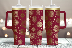 Tumbler laser svg| 40oz Tumbler Christmas Snowflakes wrap Product Image 1