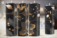 Black & Gold Sublimation, 20 oz Tumbler Wrap Product Image 2