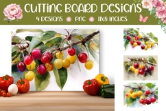 Berry Cutting Board, Cherry Cutting Board, Cherries PNG Product Image 1