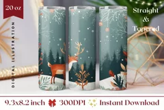 Christmas Tumbler Wrap, Christmas Landscape Tumbler Design Product Image 1