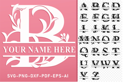 Monogram Flourish Split Letters SVG Bundle Cut Files Product Image 29