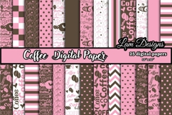 coffee digital papers, Coffee pattern, Coffee printables. Product Image 1