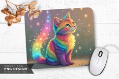 Magical Rainbow Cat Mouse Pad PNG Design Product Image 1