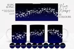 Butterfly Mug Wraps 10 Colours PNG & JPG Seamless pattern Product Image 1