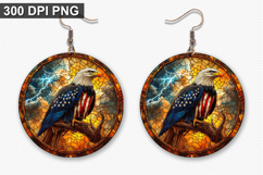 Eagle Earring Sublimation PNG - 4th of July Earring Design Product Image 1