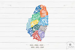 Saint Vincent Parishes and Towns word art in Island Shape Product Image 2