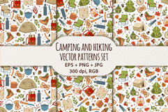 Camping and hiking seamless vector patterns set Product Image 1