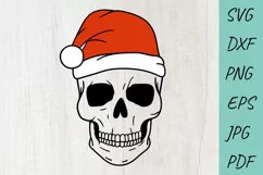 Skull Santa SVG, Christmas skull SVG, Christmas SVG Product Image 1