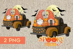 truck gnomes halloween png gnome with pumpkin sublimation Product Image 1