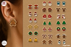 Christmas Stud Earrings Bundle | Jewerly SVG | Laser Cut Product Image 1