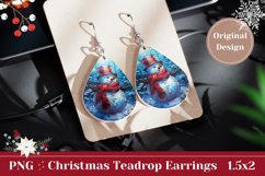 Christmas Earring Design, Stained Glass Snowman Sublimation Product Image 1