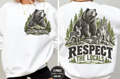 Respect The Locals Front Back PNG, Wildlife Front Back Shirt Product Image 1