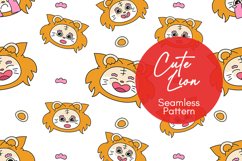 Cute Lion Seamless Pattern PNG Product Image 1