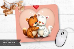 Cuddly Animal Hearts Mouse Pad PNG Design Product Image 1