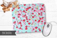 Heart Confetti Celebration Mouse Pad PNG Design Product Image 1