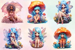 Glitter Mushroom Fairy Sublimation Clipart Bundle Product Image 2