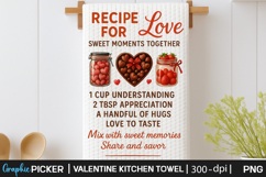 Valentine Kitchen Towel PNG, Valentine day Sublimation, Xoxo Product Image 2