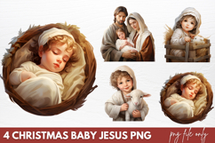 Christmas Baby Jesus Watercolor Clipart PNG Product Image 1