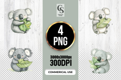 Cute Koala Bear Clipart Sublimation PNG Product Image 1