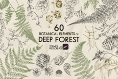 Botanical forest Procreate stamp brushes Product Image 1