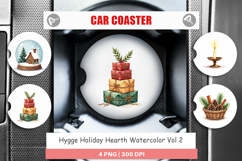 Hygge Holiday Hearth Car Coaster Product Image 1