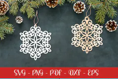 Snowflake laser SVG PNG| Christmas Snowflakes ornament Product Image 1