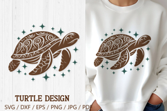 Ornamental Sea Turtle SVG. Tribal Turtle Mandala PNG clipart Product Image 1