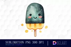 Watercolor Black Popsicle Happy PNG Clipart Product Image 1