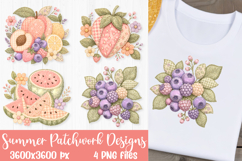 Summer Fruit Patchwork| 4 PNG Sublimation Designs Product Image 2